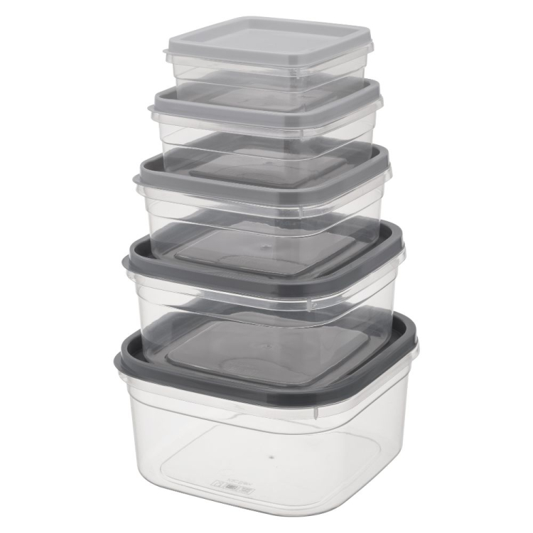 Komplet pojemników kwadratowych KLIC BOX 5 sztuk 0,4L 0,7L 1,0L 1,6L 2,4L